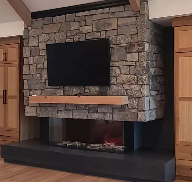 Corner fireplace setting