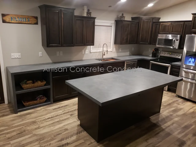 Dark-cabinet kitchen island