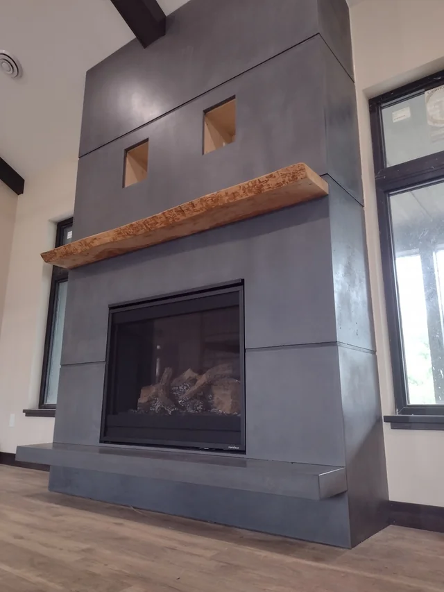 Tall surround with timber mantel