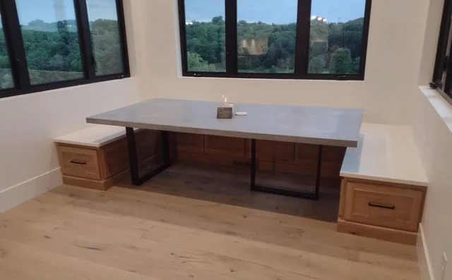 Desk in a window alcove